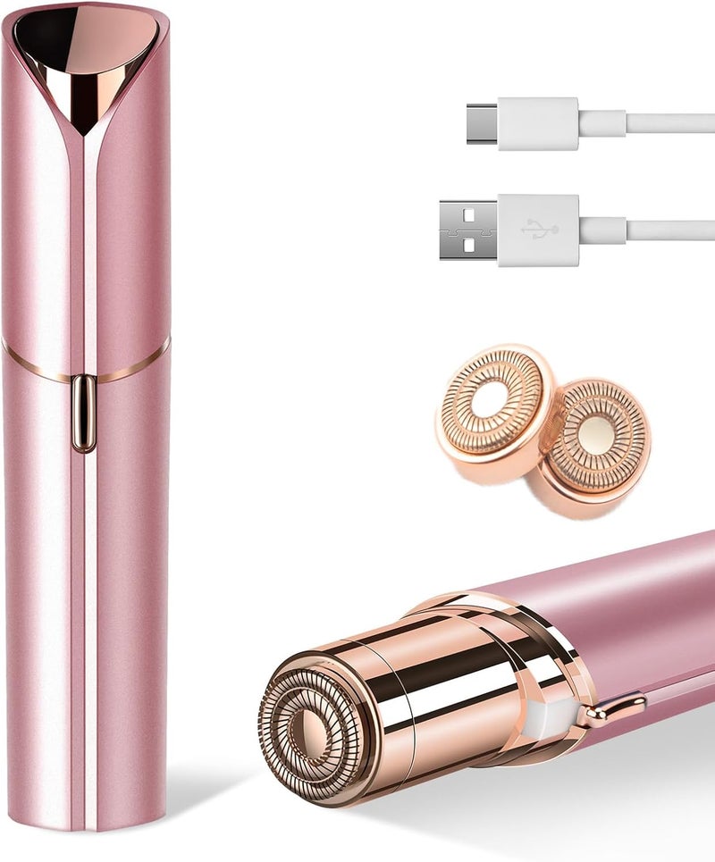 claities Facial Hair Remover for Women- as Seen on TV Painless Face Shaver -Mini Hair Remover, Electric Razor Shaver Portable Bikini Epilator for Lips, Chin, Armpit, Peach Fuzz,Neck, Cheek(Rose Gold) - Image 1